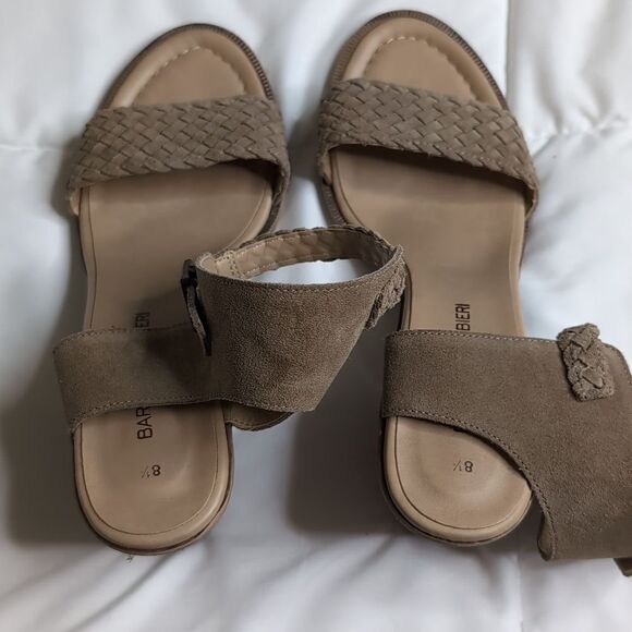 Barbara Barbieri Women's 8.5 Tan Leather Heeled Sandal - Picture 9 of 9